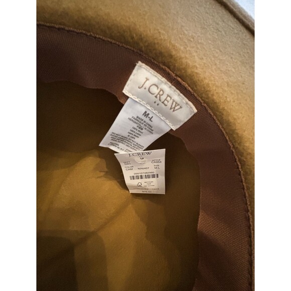 J Crew Factory Wool Fedora Hat with Gold Metal Chain Womens M/L Beige Natural - Picture 5 of 5